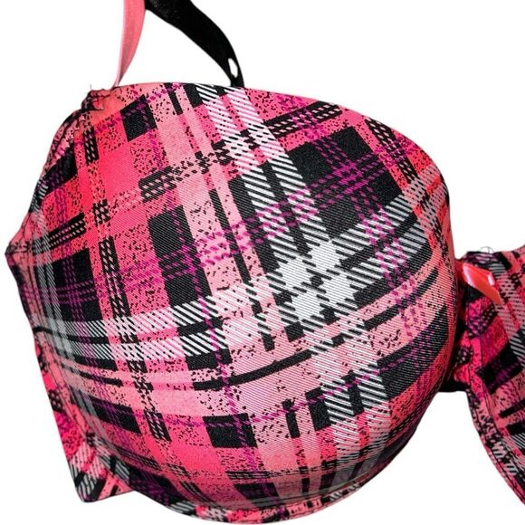 Love Affair cute pink white and plaid bra. New - Picture 3 of 8